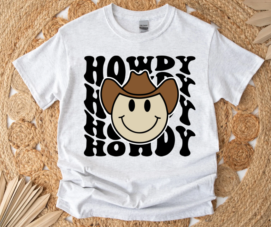 Howdy Tee (Sublimation Mockup on Ash Grey)