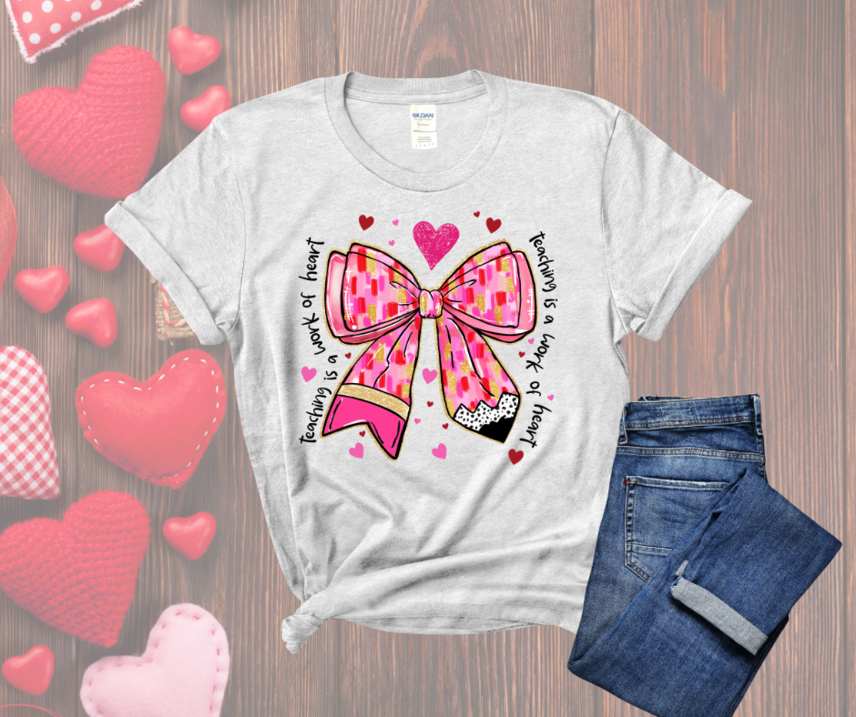 Teacher Bow Valentine’s Day Tee DTF