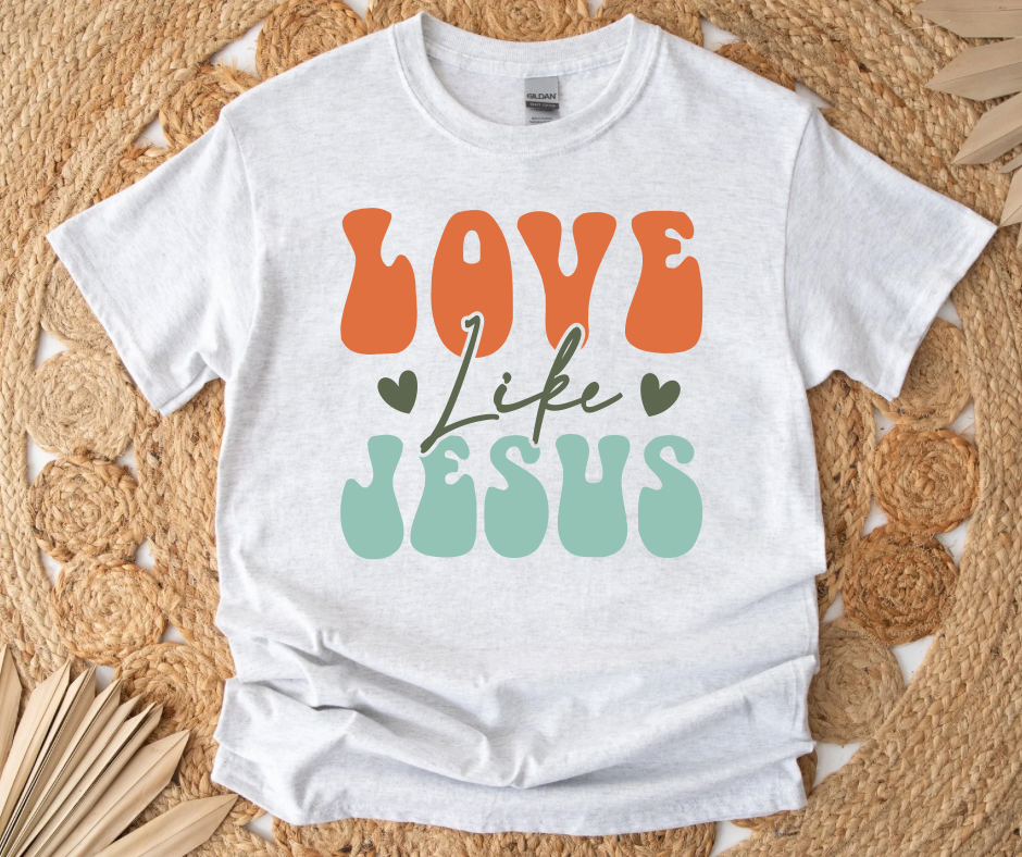 Love Like Jesus Tee (Sublimation Mockup on Ash Grey)