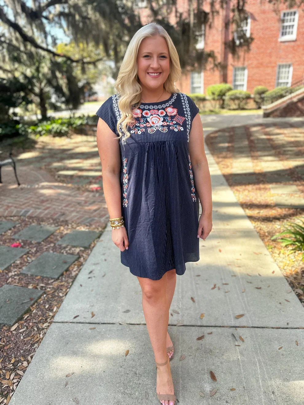 Embroidered Mini Dress