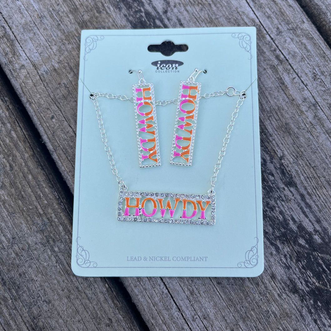 Howdy Necklace and Earring Set