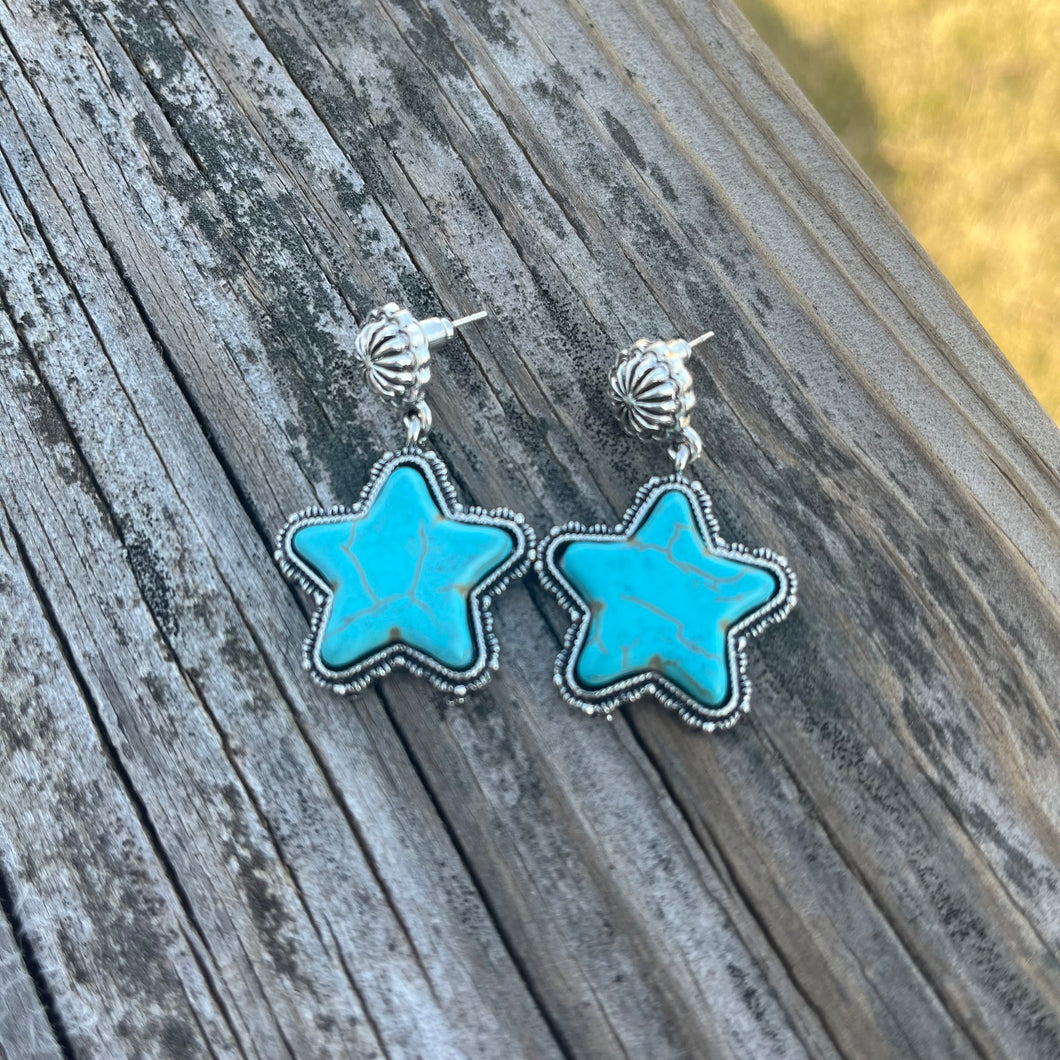 Turquoise Star Earrings