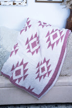 Load image into Gallery viewer, Dusty Rose Aztec Blanket
