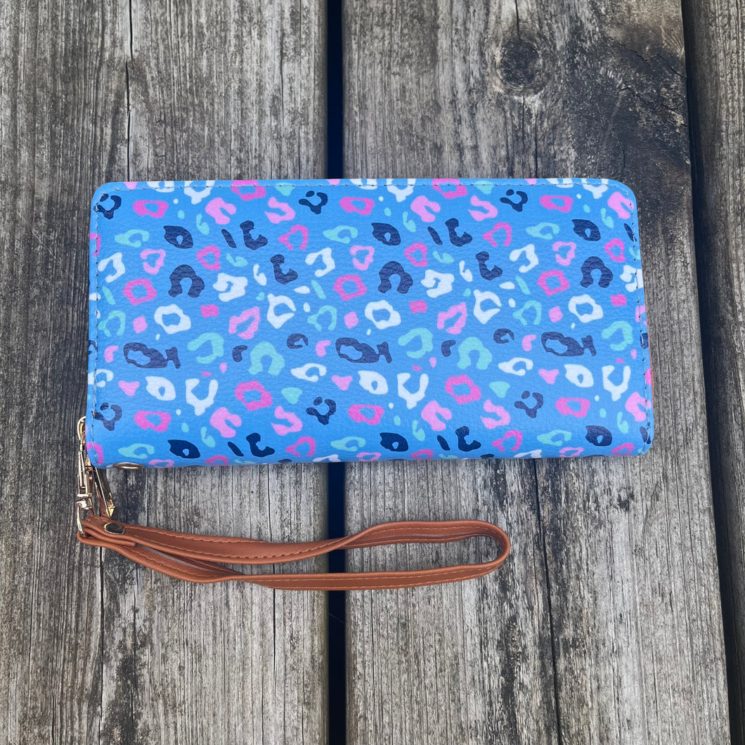 Multi Leopard Wristlet