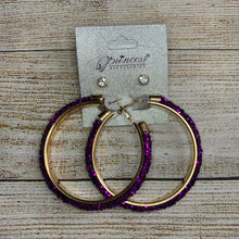 Load image into Gallery viewer, Glittery Hoops and Stud Earrings Set
