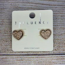 Load image into Gallery viewer, Druzy Heart Earrings
