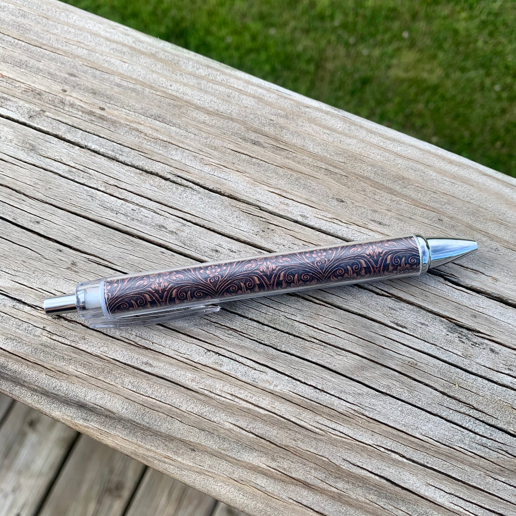 Tooled Leather Print Pen