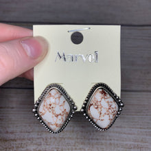Load image into Gallery viewer, Diamond Shaped Natural Stone Earrings
