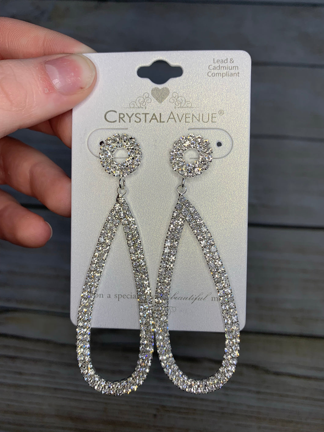 Rhinestone Teardrop Earrings