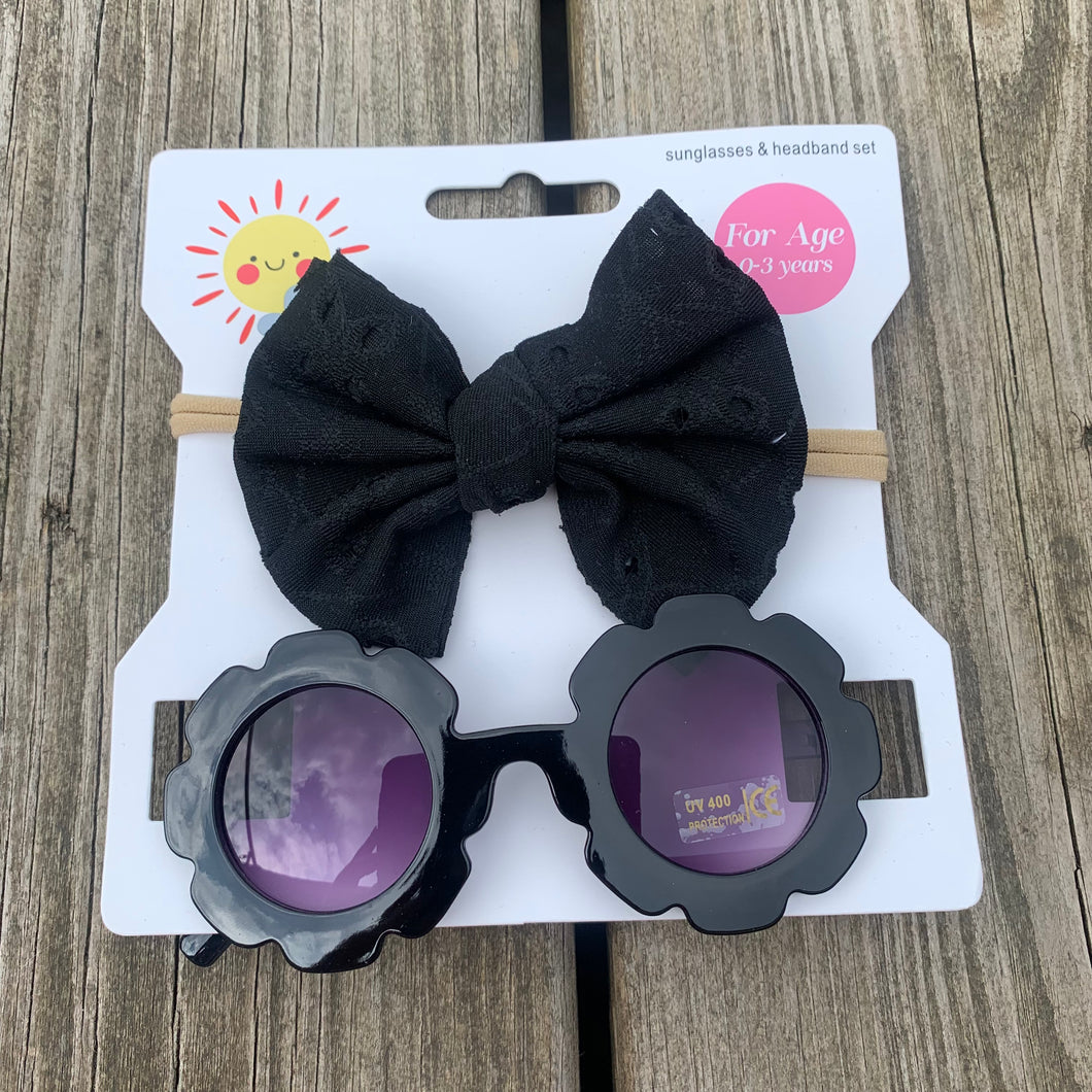 Kids Sunglasses and Bows Set