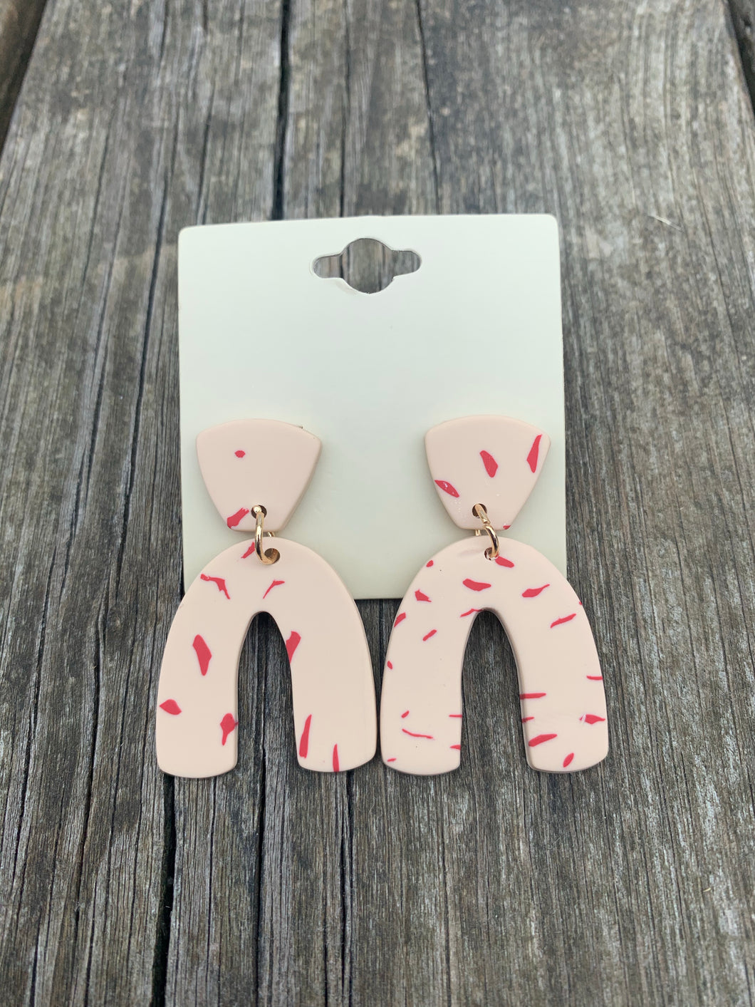 Pink Speckled Clay Earrings