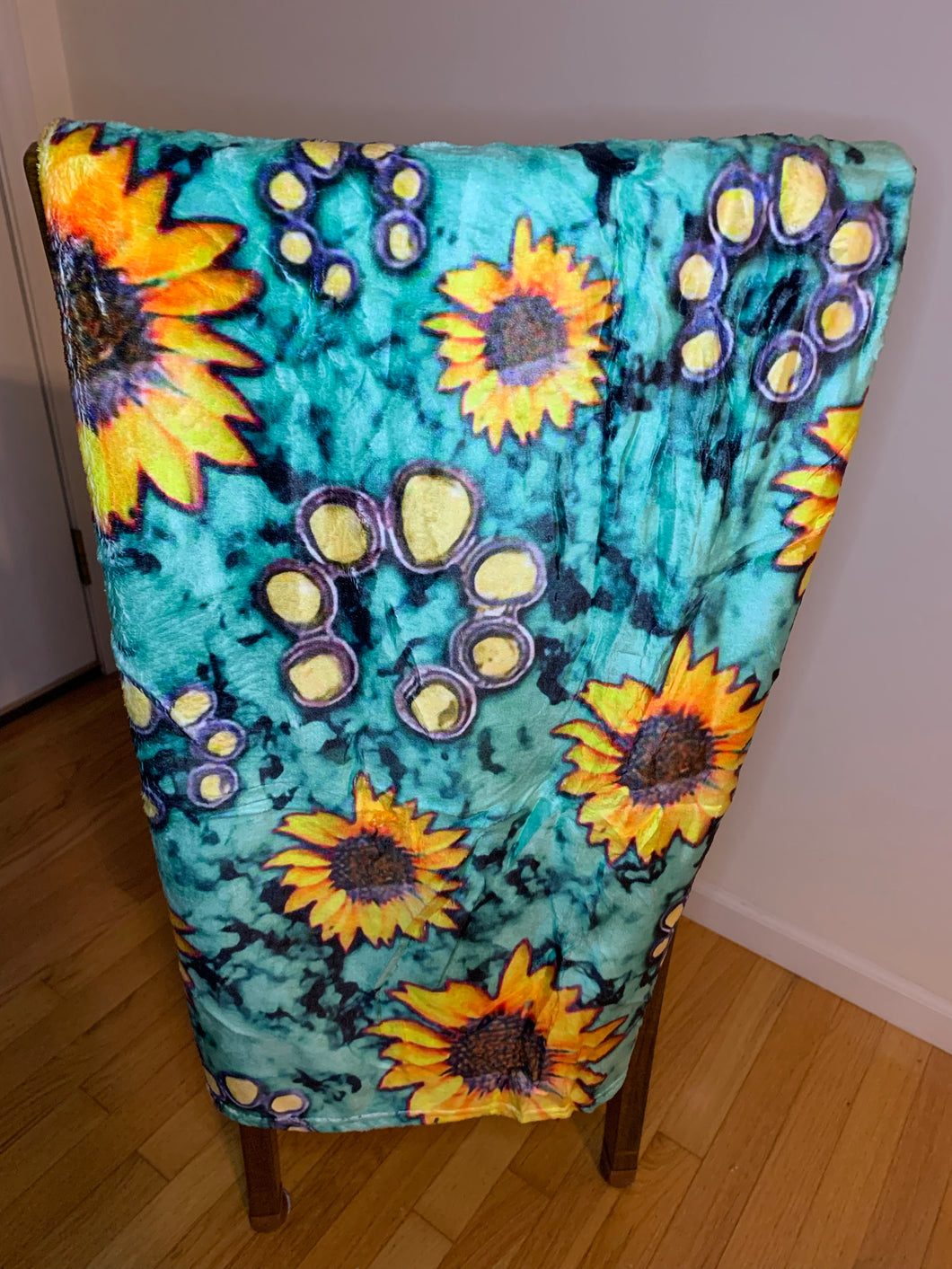 Turquoise/Sunflower/Squash Blossom Blanket