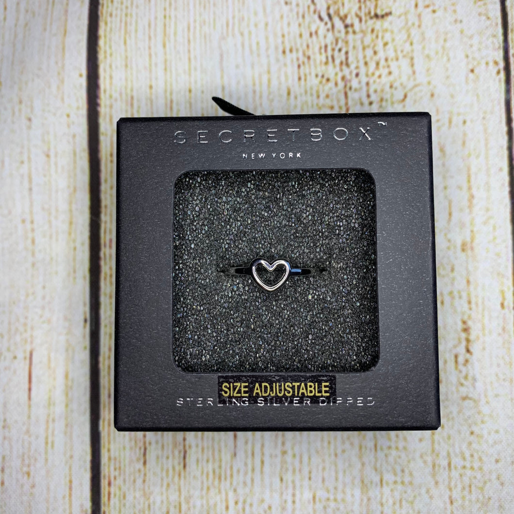 Secret Box Sterling Silver Heart Ring