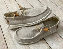 Load image into Gallery viewer, Grey Slip on Boat Sneakers

