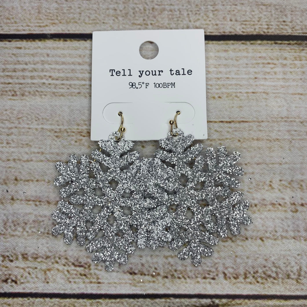Silver Snowflake Earrings