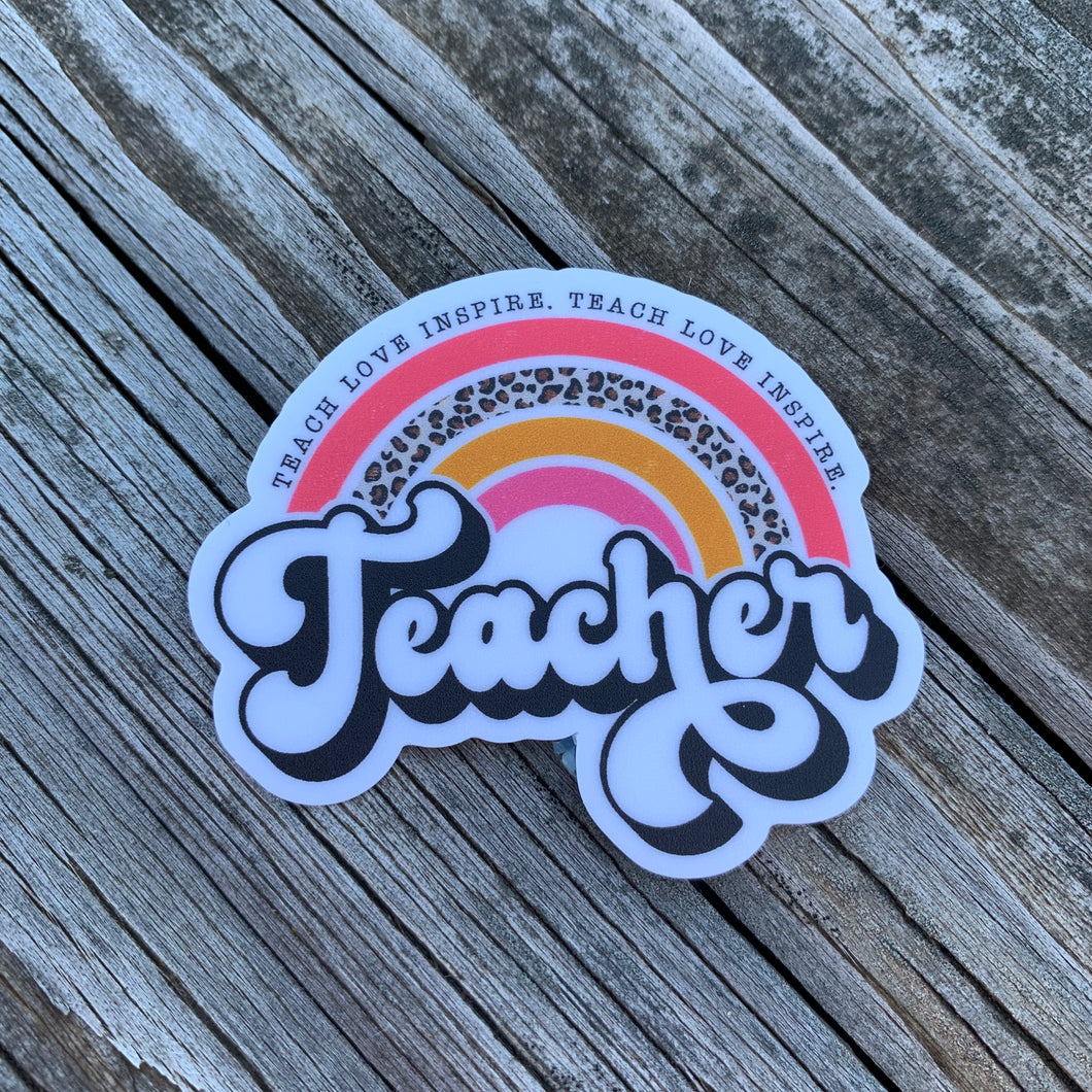Teacher Rainbow Vinyl Sticker