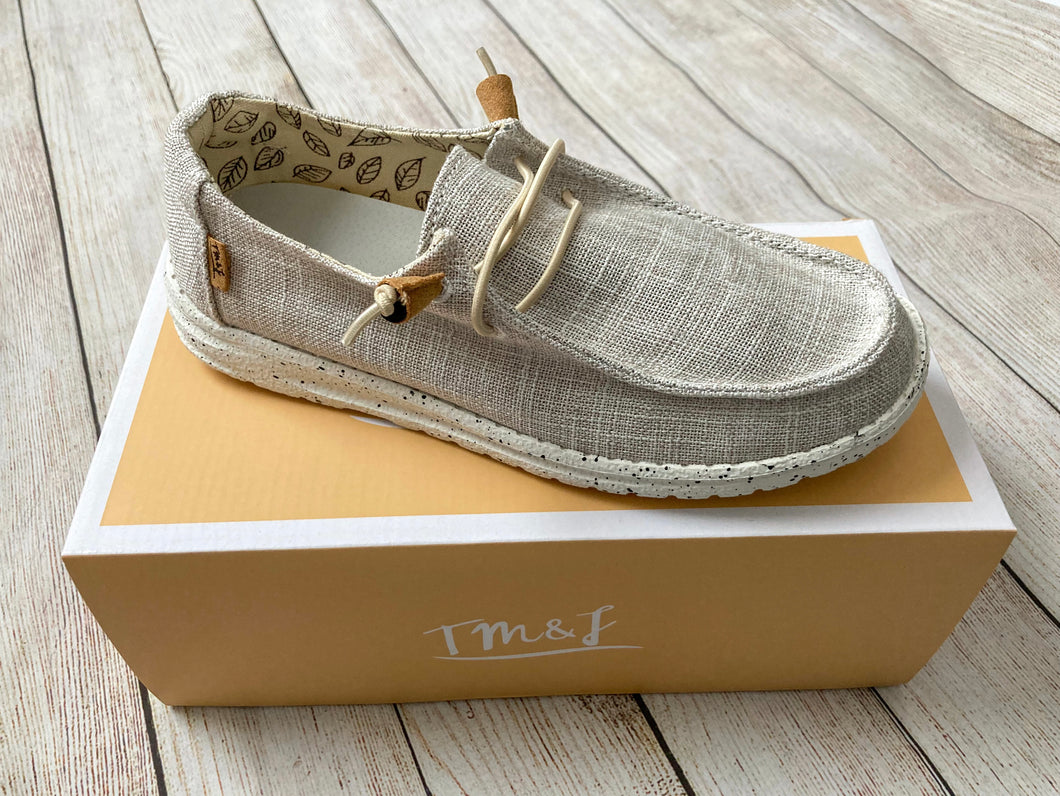 Grey Slip on Boat Sneakers