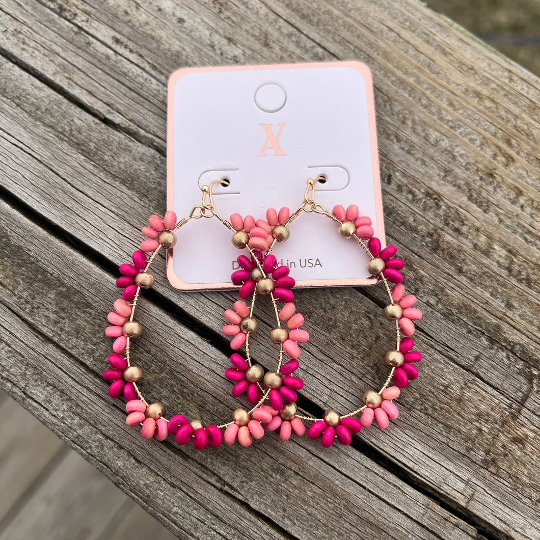 Fuchsia Floral Earrings