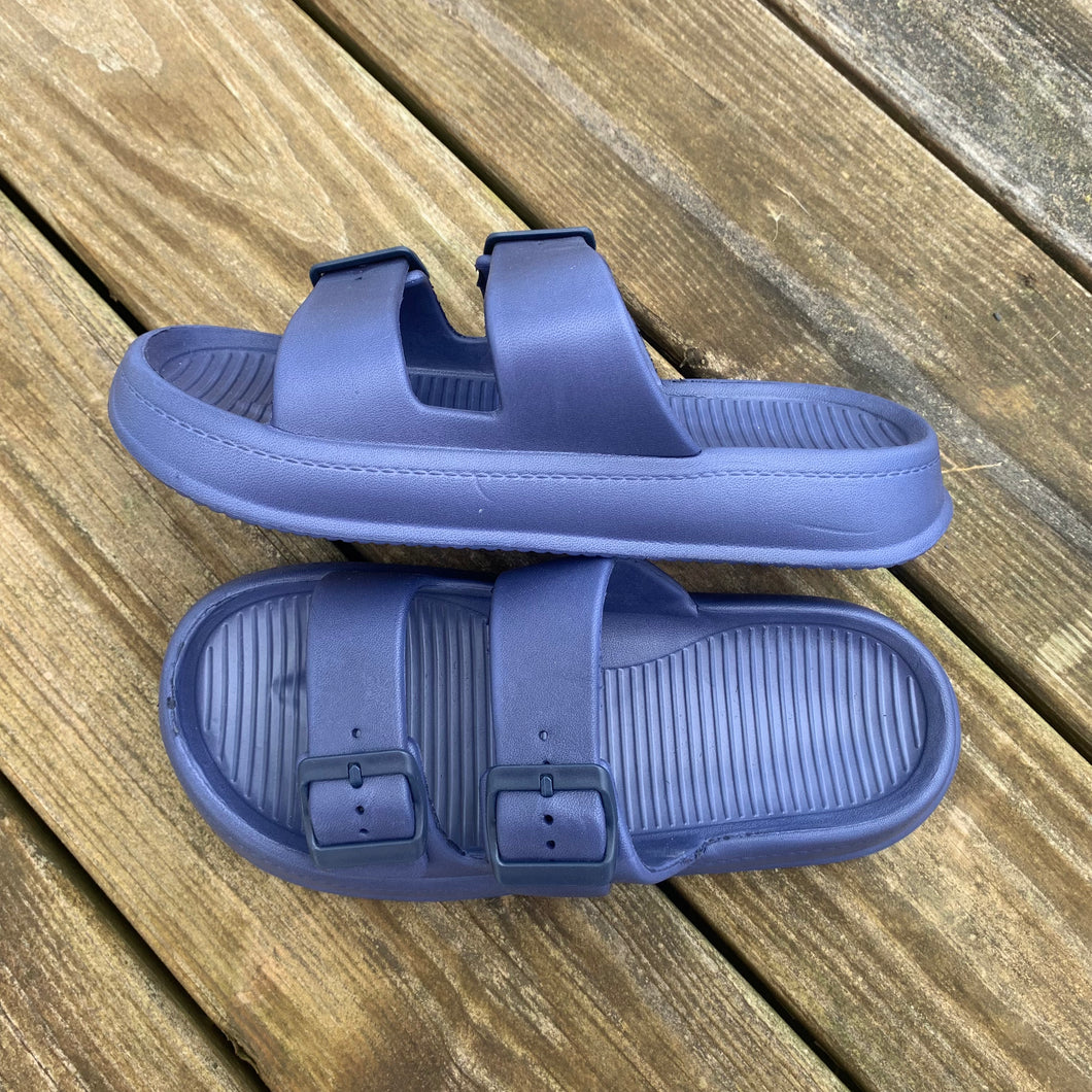 Navy Buckle Slides