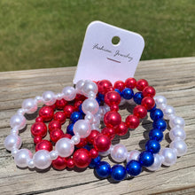Load image into Gallery viewer, Red White and Blue Bracelet Set
