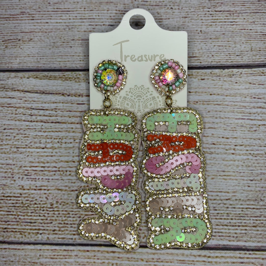 Happy Easter Beaded Earrings