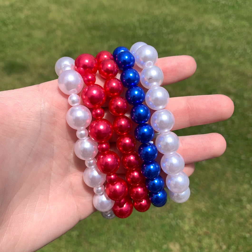 Red White and Blue Bracelet Set