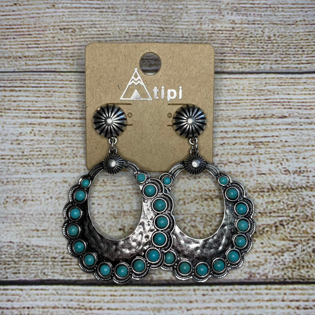 Boho Turquoise/Silver Earrings