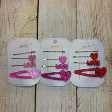 Load image into Gallery viewer, Valentines Heart Hair Clips
