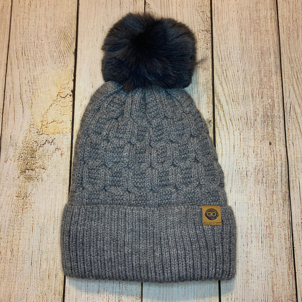 Solid Knit Pom Pom Beanies