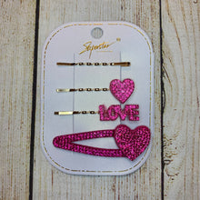 Load image into Gallery viewer, Valentines Heart Hair Clips
