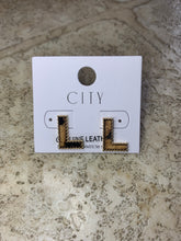Load image into Gallery viewer, Genuine Leather Initial Earrings
