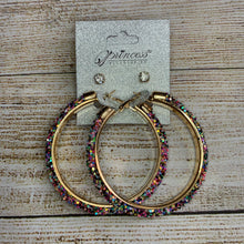 Load image into Gallery viewer, Glittery Hoops and Stud Earrings Set
