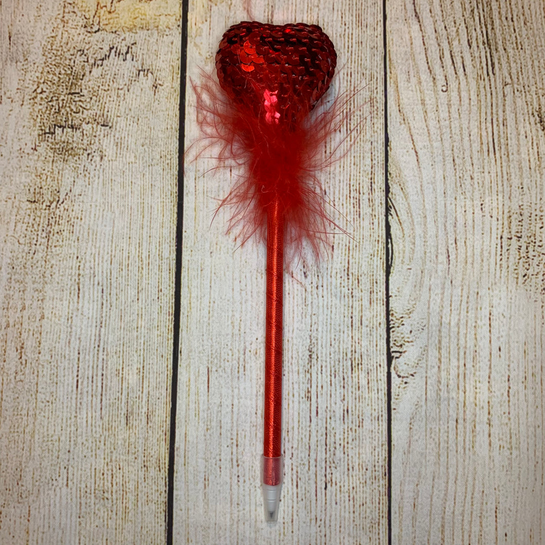 Sequin Heart Pens