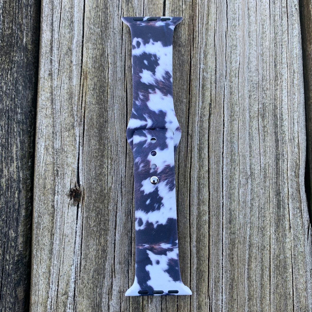 Brown, Black, and White Cow Apple Watch Band🍎