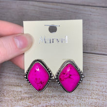 Load image into Gallery viewer, Diamond Shaped Natural Stone Earrings
